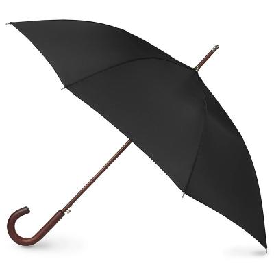 China All In 1 Promotional New Fashion Black Cheap Semi Automatic Wooden Handle Straight Golf Umbrella for sale