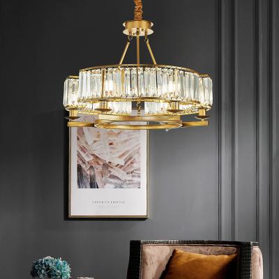 China Zhongshan Hotel Mail K9 Gold Pendant Lights Decoration Modern Luxury Chandeliers Crystal Chandelier Lighting Gold European for Home for sale