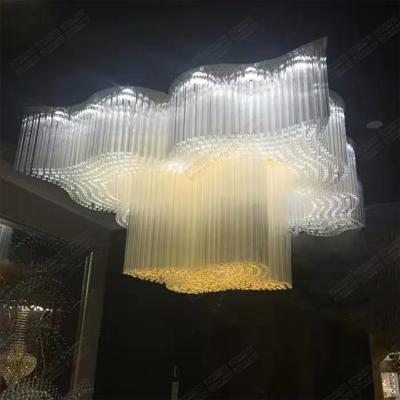 China Traditional Luxury Custom Ceiling Crystal Pendant Chandelier For Hotel /Villa Lobby Project Light Interior Decoration for sale