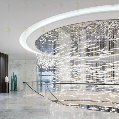 China Non-standard hotel sale service lobby art boat building lamps customized decoration large chandelier glass underwater decorative hotel for sale