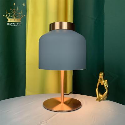 China Modern Minimalist Creative Light Luxury Modern Bedside Lamp Gray Body Bedroom Decoration Table Lamp Desk Lamp Nordic Denmark Pink Design for sale