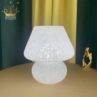 China Large Size Modern Glass Striped Nordic Designer Colorful Table Lamp Decoration Table Lamp Desk Lamp For Bedroom Glass Table Lights LED Decorative Gift for sale