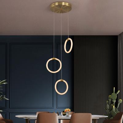 China 2020 Modern Decorative Luxury Modern Hanging Light Fixtures Round Ring Ceiling Lamps Pendant Light for Hotel Office Decor Home Vintage Nordic for sale