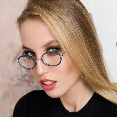 China For Computer Glasses 2022 Hot Sale Trendy Fashion Custom Logo Round Women Metal Eyeglasses Optical Frames for sale