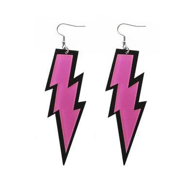 China Hot Geometric Fashion Lightning Statement Wish Resin Acrylic Statement Earrings Jewelry For Women Wholesale 2021 for sale