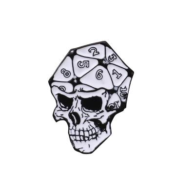 China Fashionable Hot White Skull Skull White Head Gaming Series Personality Soft Enamel Pin Pin For Men for sale