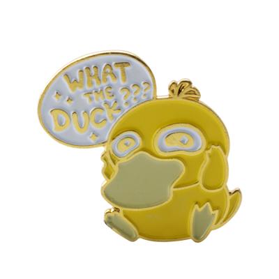 China Cute Yellow Cartoon Duck Metal Pins Brooches Cute Confused Badges For Women Jewelry Gifts for sale