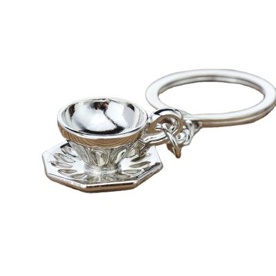 China Wholesale Fashion 3 D Mini Key Chain Metal Coffee Cup Trend Keychain for sale