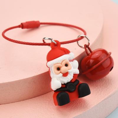 China Cute European Round Christmas Santa Claus Keychain For Gentleman And Lady RTS Price Hot Sale Key Chain for sale