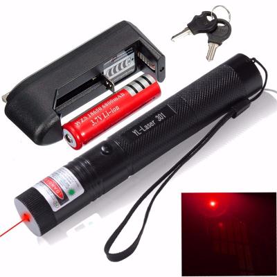 China 301 Adjustable 650nm Laser Pointer Pen Focuing Red Laser Pen 18650 Battery for sale