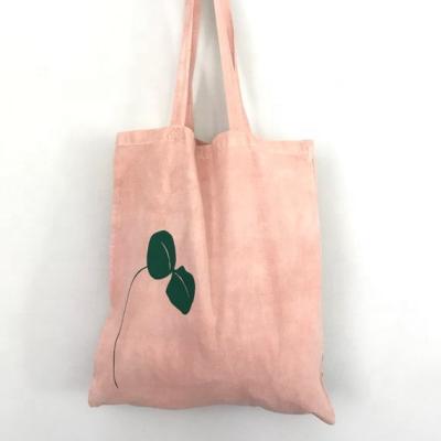 China Pink Eco Leaf Tote Bag Hand Dyed In Natural Organic Cotton Leaf Beach Green Bag for sale