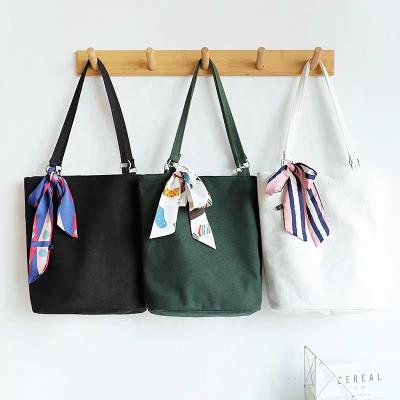 China Eco 2019 summer new popular literary simple large capacity solid color portable totecanvas bag for sale