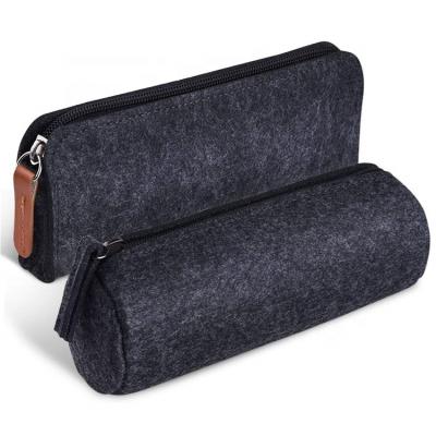 China Schools & Offices Tried Pen Cases For Student Pencil Bags Dark Gray Slot Rolled Envelope Pencil Pouch for sale