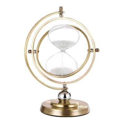 China Large Modern 60 Minute 1 Hour Hourglass 720 Sand Timer Clock Vintage Rotating Brass White Metal Glass Sandglass For Office Home Office for sale