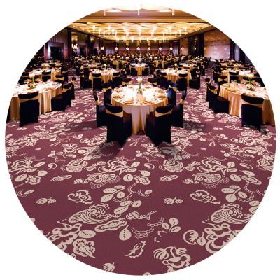 China Stain Resistant Nylon Printed Hotel Purple Carpet For Hotels for sale