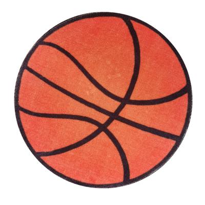 China Stain Resistant Living Room Cotton Backing Round Basketball Mat Area CD Blanket for sale