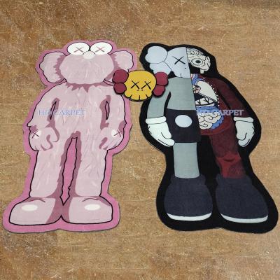 China 3D Anti-Slip Pop Rug Cartoon Tufted Design Upholster Shape Kaws Washable Custom Blanket for sale