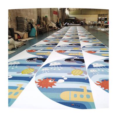 China Stain Resistant 10mm Thickness Cotton Backing 100% Nylon Custom Design Printed Mat And Blanket for sale