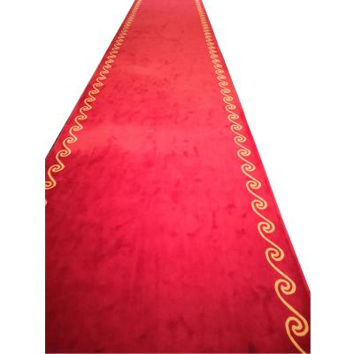 China Stain Resistant Ceremony Event Roll Church Plain Red Carpet Runner for sale