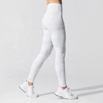 China 2022 Newest Breathable White Camouflage Print Yoga Pants Shape Gym Fitness Compression Elastic White Camouflage High Rise Leggings for sale