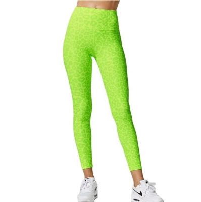 China Breathable 2022 women clothing green leopard printed pattern workout leggings cool girl elastic unique gym pants fantastic sportswear for sale