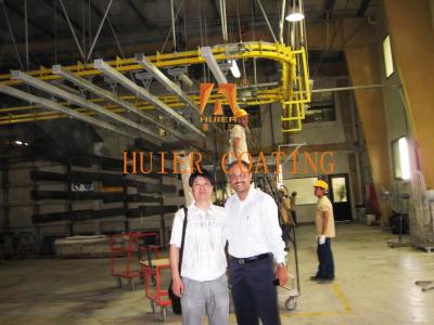 China Steel Ceiling Mounted Elevated Hanging Conveyor / Ceiling Mounted Transport PLC Control Low Noise for sale