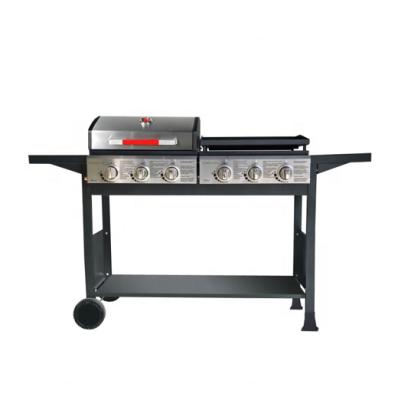 China Black Powder Coating Outdoor BBQ Grills Gas BBQ Grills Size Plancha Adjustable Outdoor BBQ Grills for sale