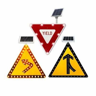 China Reflective+ LED Light Manufacture Supplies Traffic Road Led Display Solar Power Light Portable Flashing Led Signage for sale