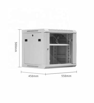 China SPCC Cold Rolled 4u 6u 9u 12u 15u 18u Flat Pack Data Enclosure 600*450 Wall Mount Section Single Glass Door Network Cabinet for sale