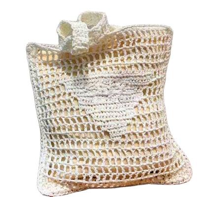 China 2023 Luxury Designer Brands Hollow Letters Raffia Straw Tote Fashion Paper Woven Women Shoulder Bags Summer Beach Luxury Handbag for sale