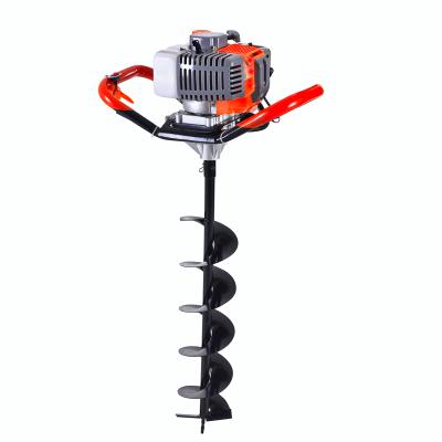 China 2 Stroke Mini Gasoline Strong Handle 52cc Single Leaf Hole Digger Earth Auger Driller for sale