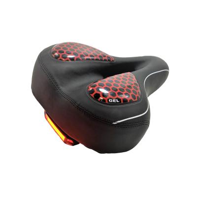 China Single Bicycle Saddle Shock Absorbers Thickened Comfortable Silicone Cushion Mountain Bike Saddle With Taillights for sale