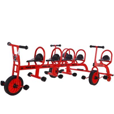 China Dynamic English Music Kindergarten Tricycle Children 6 People Work Together, Multi-person Fellowship Car Toy Car Preschool Outdoor Bike for sale