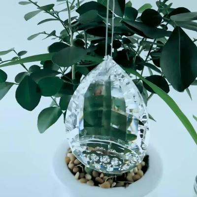 China Shiny and Bright Transparent Crystal Prism Chandelier Pendant Glass Curtain Door Lamp Parts with Pattern for sale