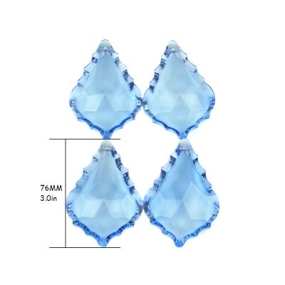 China Modern Hot Light Blue Glass Prisms Crystal Chandelier Diy Beads Exquisite Modern Crystal Hanging Lamp Sale 76mm Maple Leaf Pendants for sale