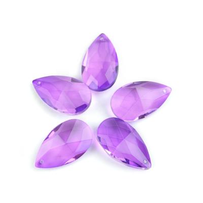 China ROAD Sales 38mm Big Violet 10pcs/Purple Teardrop Glass Crystal Chandelier Hanging Pendants For Home/Wedding Decoration for sale