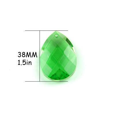 China Warehouse Hot Sale 38mm Dark Green Chandelier Lighting Crystal Glass Drops Pendants Parts for Home Crystal Chandelier Floor Lamp for sale