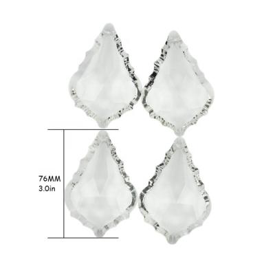 China Crystal Chandelier Trimming for Home/Wedding Decoration 76mm Clear Chandelier Maple Leaf Shape Crystal Chandelier Trimming Hanging Pieces for Home Decor for sale