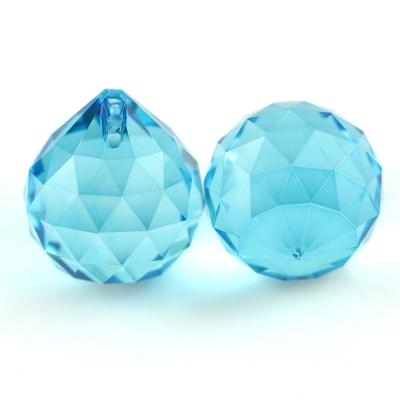 China Hot Light Blue Green Glass Balls Crystal Faceted Christmas Pendants Home Exquisite Crystal Lamp Parts Environmental Inspection Sale K9 30mm Chandelier for sale