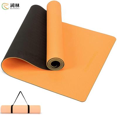 China Correia natural de Mat Anti Slip Foldable With do Gym do TPE de Pilates à venda