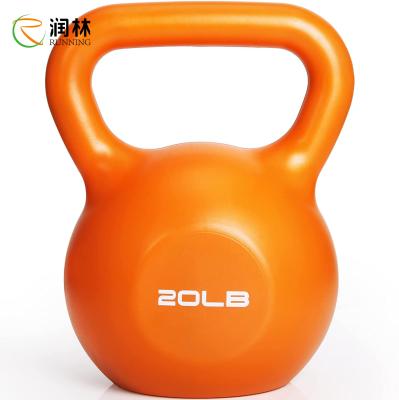 China Wide Handle Rubber Bottom Orange Weight Kettlebell For Training Arm Lifting, Core, Leg for sale