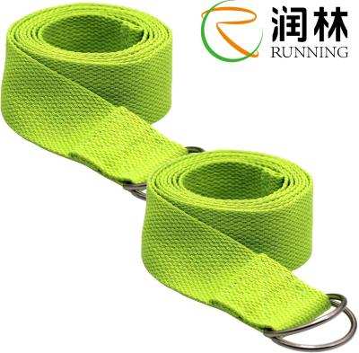 China Aptidão que estica a faixa 6ft da correia da ioga com metal ajustável D Ring Buckle Loop à venda