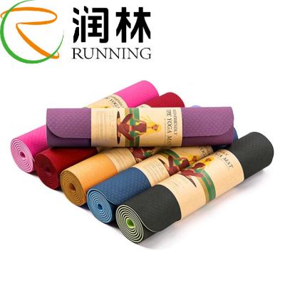 China Logotipo orgânico de Mat Waterproof Non Slip Custom da ioga do Tpe de Pilates da aptidão à venda