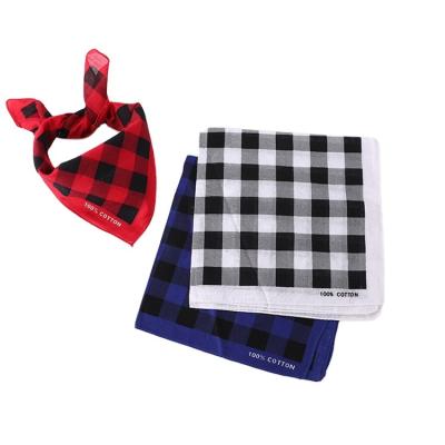 China Most Popular Wear Red Plaid Bandana Cozy Bandana Custom Printed Square Head Scarf for sale