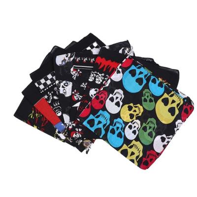 China New Product Comfortable Wear Square Skull Print For Women Mens Print Paisley Headband Hip-Hop Square Towel for sale