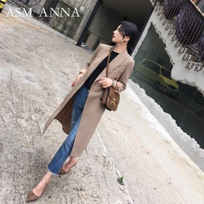 China ASM ANNA Women's Slim Waist Anti-Shrink Fashion Long Skinny Medium Jacket Coat for sale