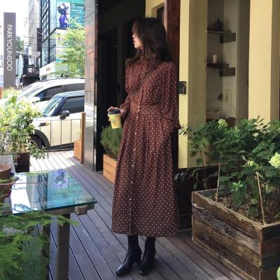 China ASM ANNA Autumn Long Sleeve Viable Dot Shirt High Waist Dress for sale