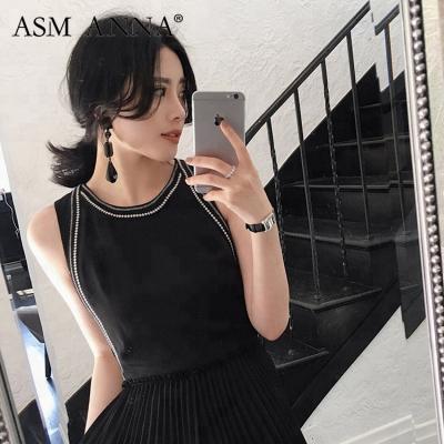 China ASM ANNA New Summer Sustainable Style Embroidered Women Pleated Overalls Romper In Black for sale