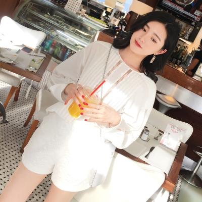 China Fashion Viable Wide Leg Shirt Lace Long Sleeve ASM ANNA Summer Two Piece Set Women Clothing for sale