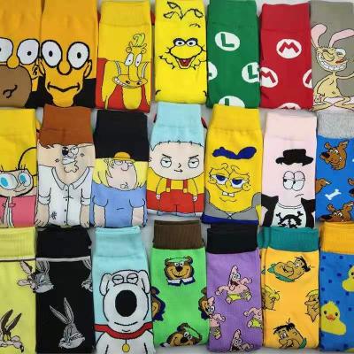 China A004 Cartoon Breathable Socks For Men And Women Popular Cotton Socks for sale